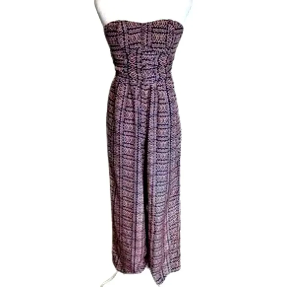 Navy Strapless Jumpsuit Size Small